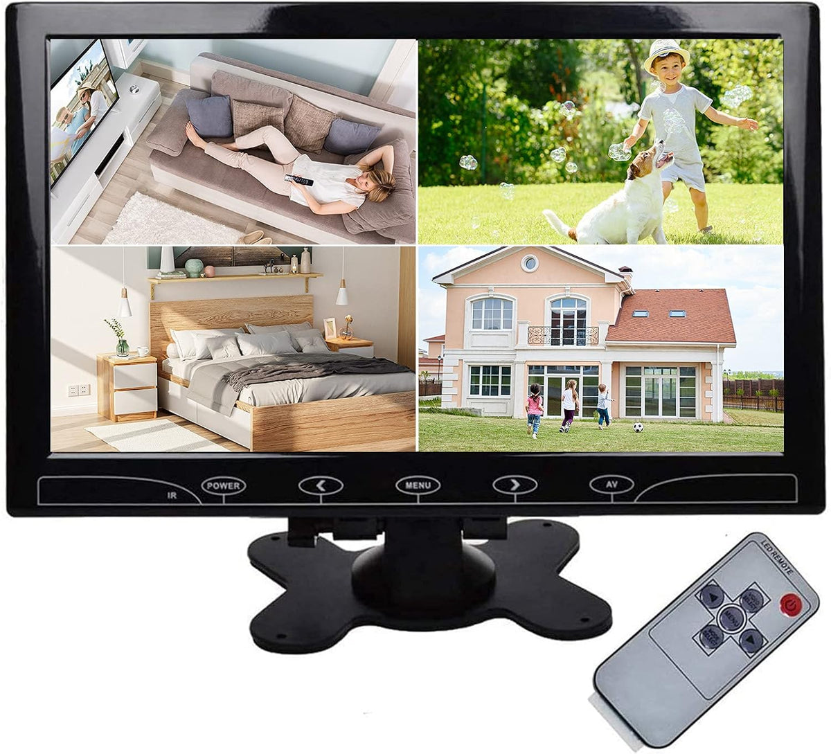10.1 Inch LED Security Monitor with Remote Control Pack of 2 F9116