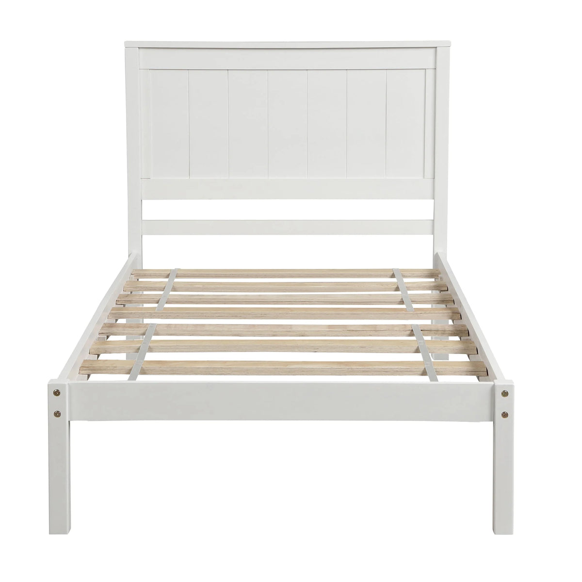 White Twin Bed Frame P8045