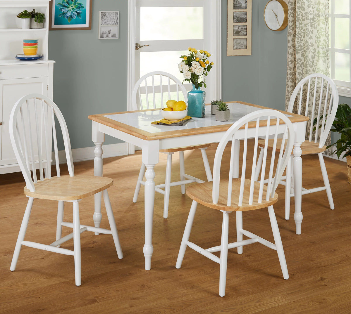 White Natural Tile Top Table P475
