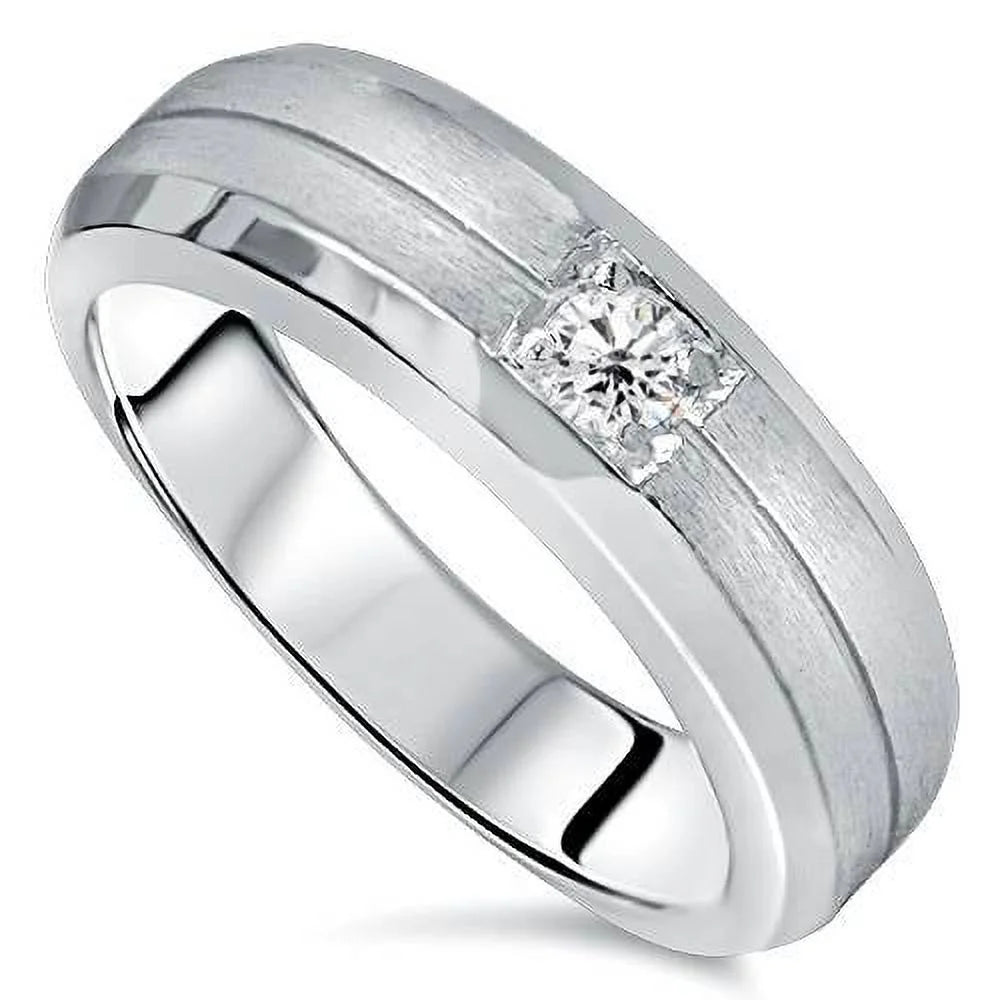 White Gold Solitaire Diamond Wedding Ring D8940