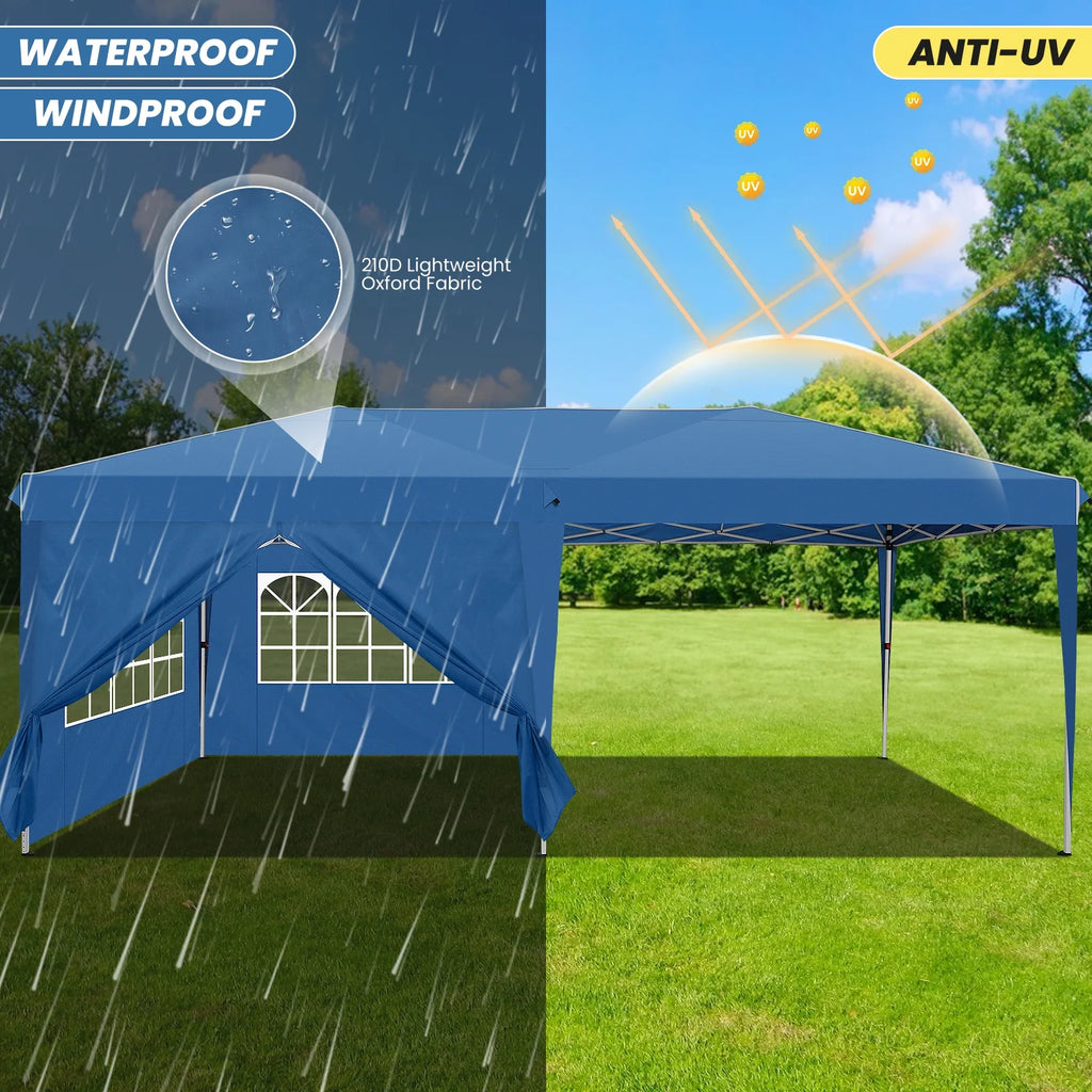 10'x20' Waterproof Commercial Pop up Canopy Tent with 4 Sandbags Q665