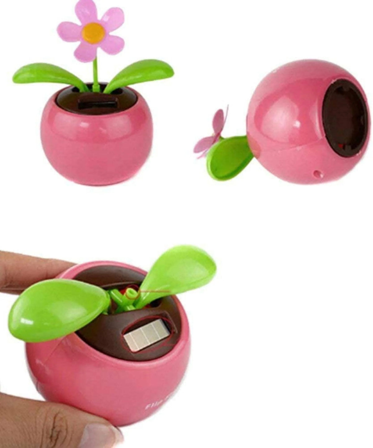 Solar Dancing Flowers and Bugs in Assorted Color Pots, Pack of 4 Z866529