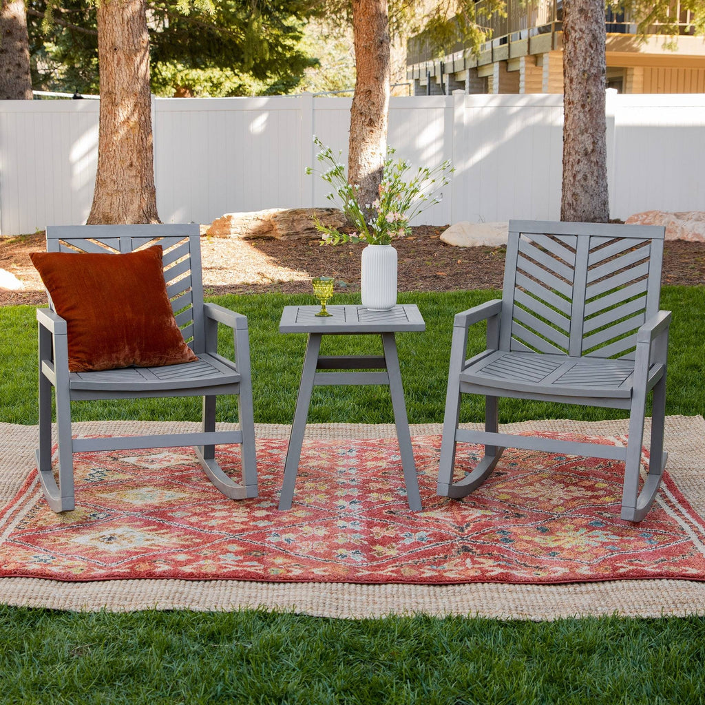 3-Piece Acacia Chevron Dining Set C87718