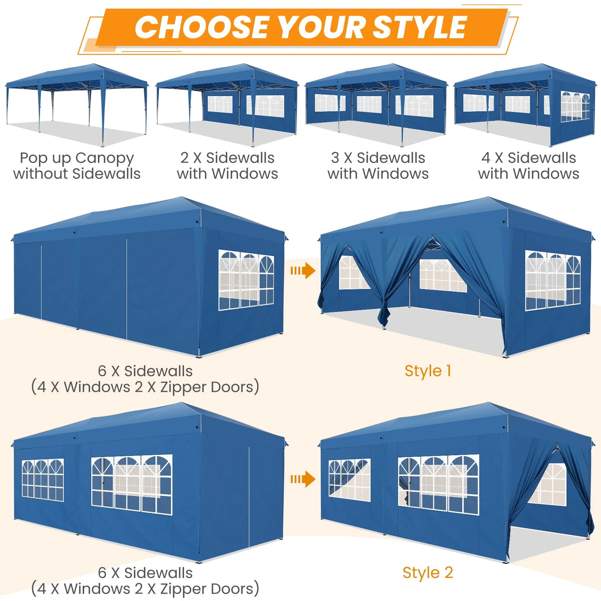 10'x20' Waterproof Commercial Pop up Canopy Tent with 4 Sandbags Q665