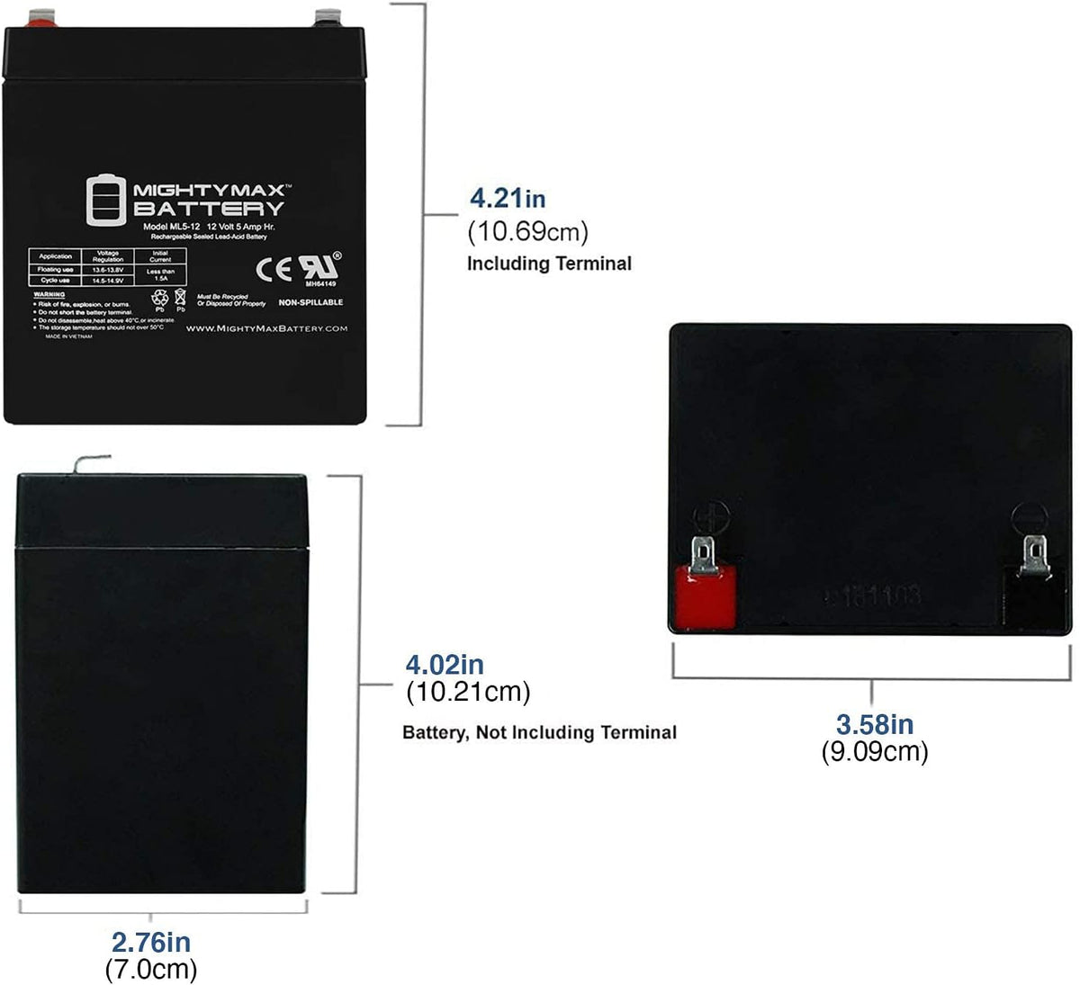 12 Volt 5 AH SLA Battery Pack of 6 A55047