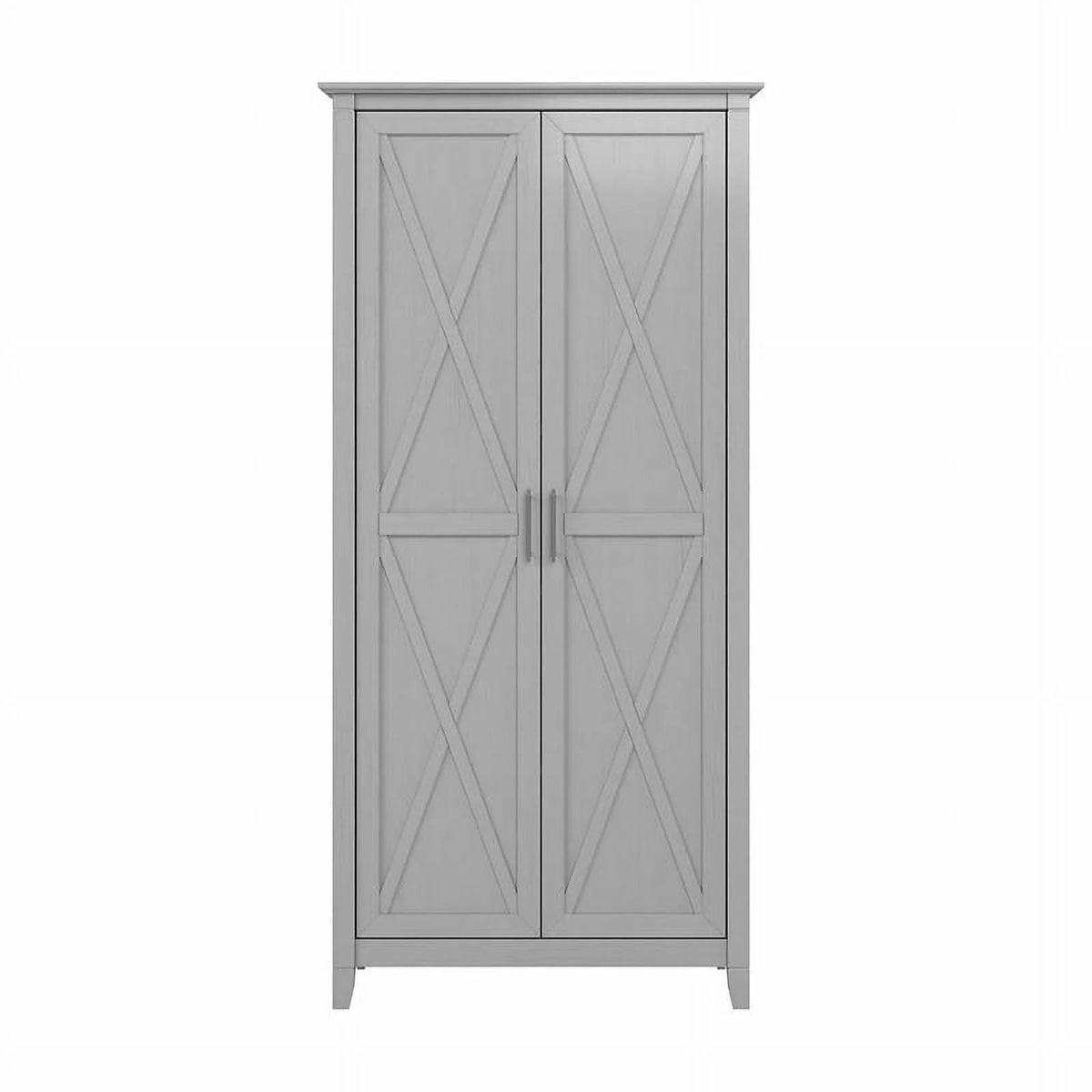 Tall Storage Cabinet with Doors in Gray E803